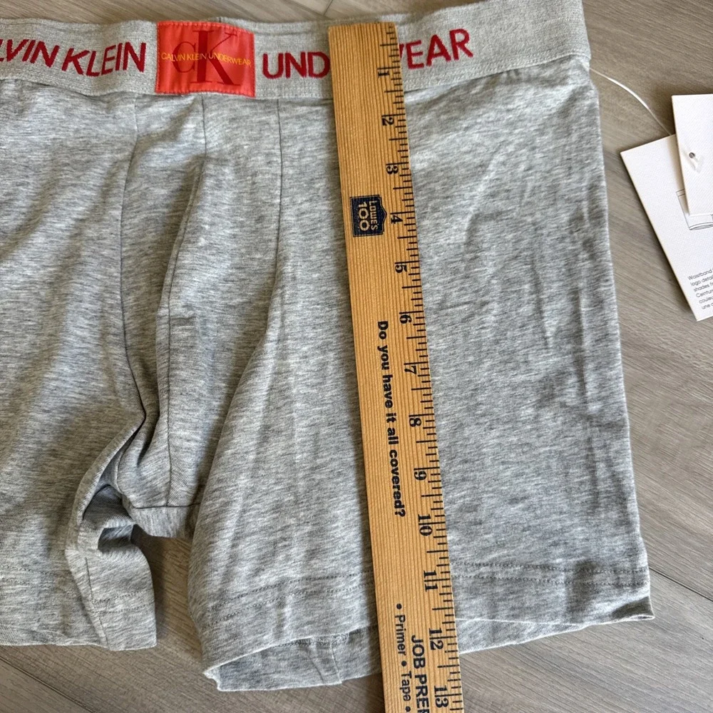 Calvin Klein Monogram Boxer Brief Underwear NWT NEW Grey Red Men's Large